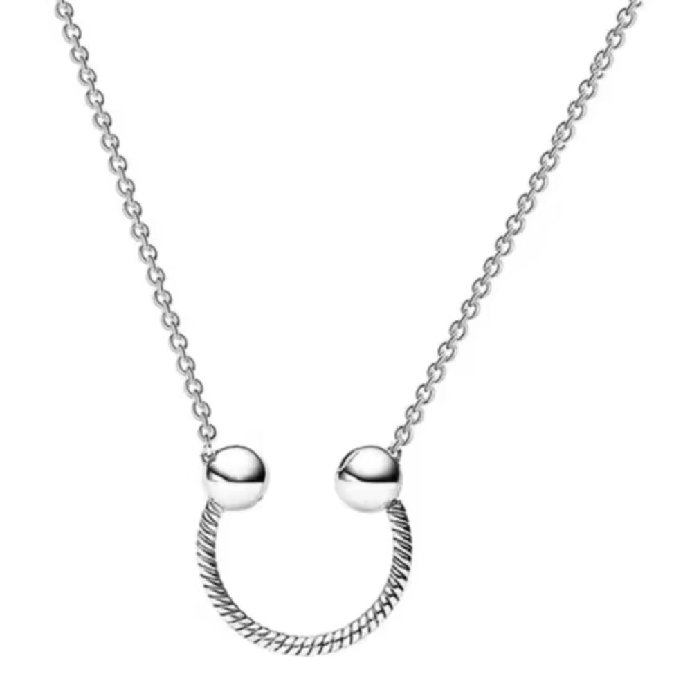 NWOT Silver U-Shape Charm Pendant Necklace Pandora FIT